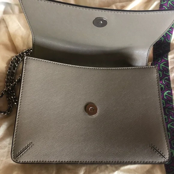 Tory Burch Silver Gray Crossbody Bag with Chain Strap - Picture 2 of 7